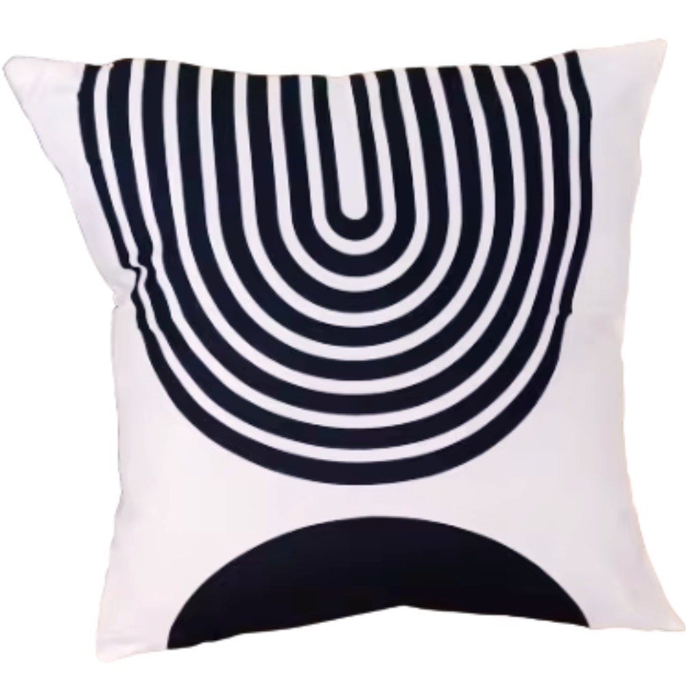 Abstract Monochrome Arch Design Pillow Cover