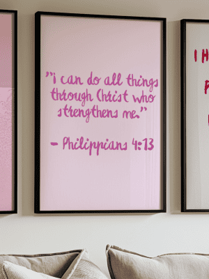 Philippians 4:13 Scripture Art Print – Christian Motivational Wall Decor