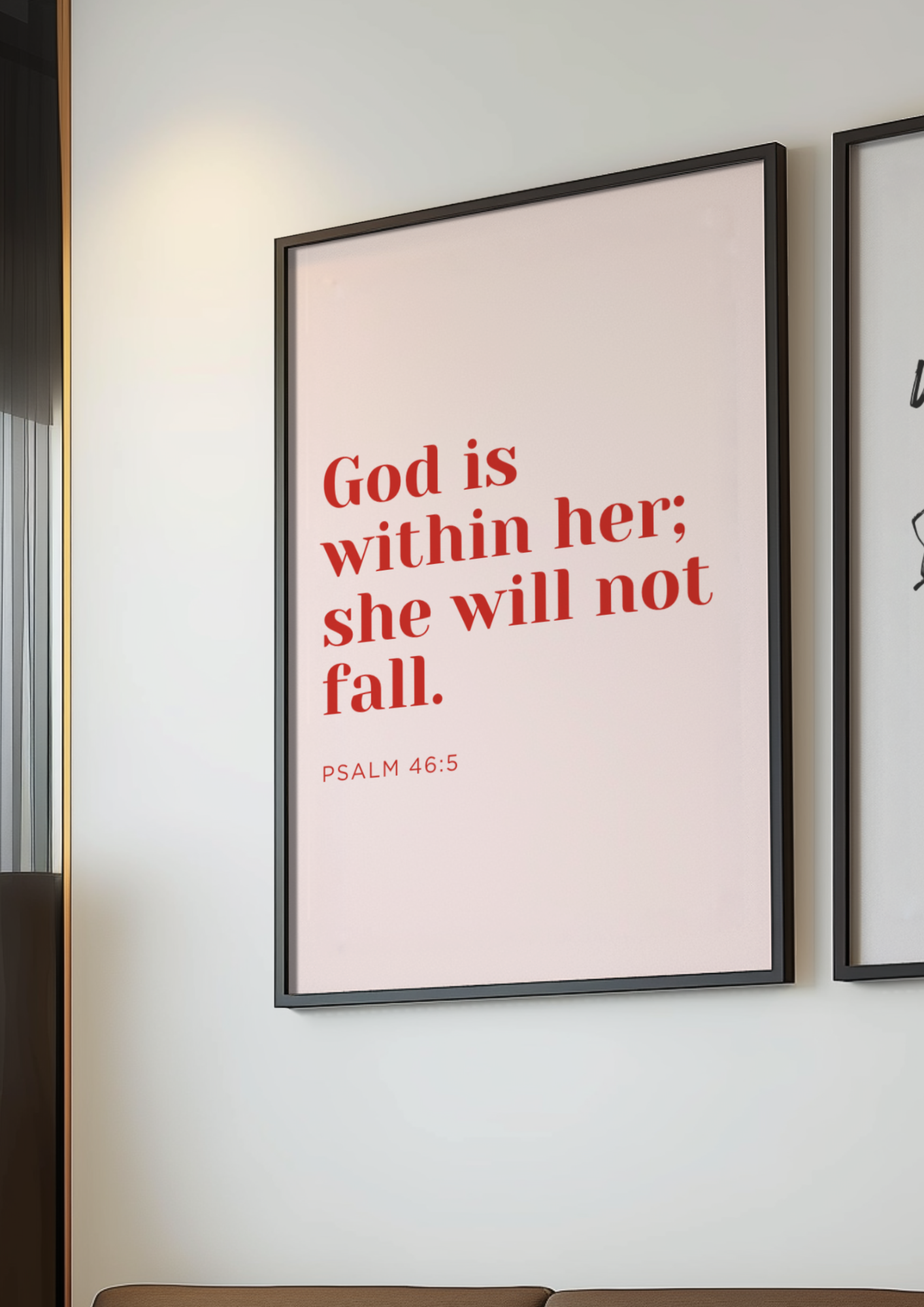 Psalm 46:5 Art Print – Christian Scripture Wall Art – God Is Within Her Bible Verse Decor for Home or Office