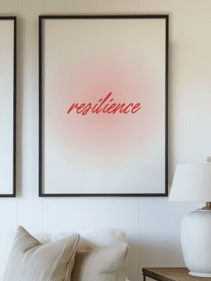 Resilience Art Print – Inspirational Quote with Radial Gradient Aura – Motivational Wall Art for Bedroom, Office, or Living Room Decor