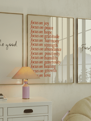 Focus Affirmation Wall Art Set – 3-Piece Positive Mindset Print Bundle for Home Decor