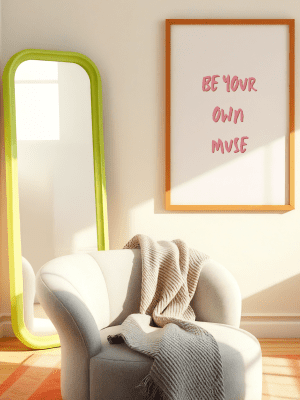 Be Your Own Muse Print – Pink Aesthetic Typography Wall Art, Motivational Poster