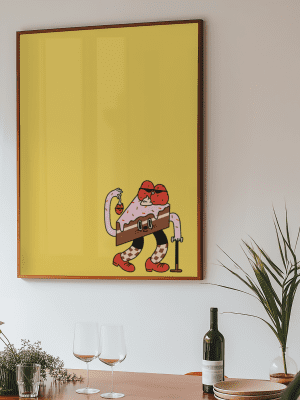 Sweet Slice Art Print – Funky Food Wall Art, Dopamine Decor, Retro Aesthetic