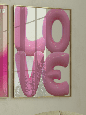 3D Glossy Pink LOVE Poster