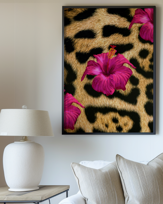 Jungle Glamour Pink Flower Poster