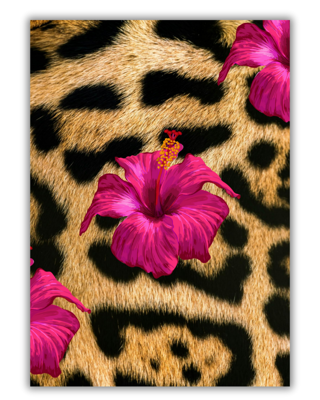 Jungle Glamour Pink Flower Poster - Image 2