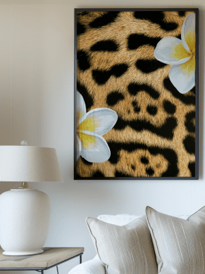 Tropical Safari Wall Art White and Yellow Blooms