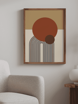 Modern Beige and Rust Bohemian Geometric Print