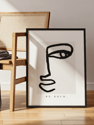 Be Bold Abstract Face Line Art Motivational Poster