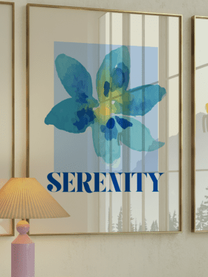 Serenity Blue Flower Print