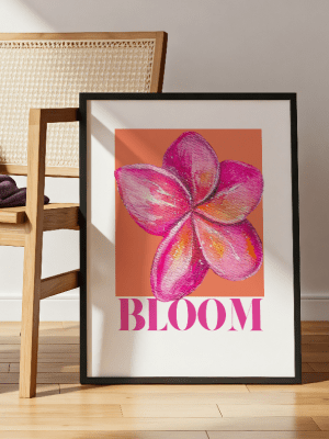 Hot Pink Plumeria BLOOM Neon Tropical Print