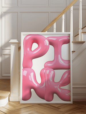 3D Bubblegum PINK Typography Poster