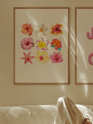 Tropical Grid Garden Poster