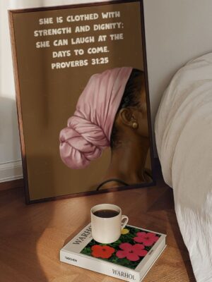 Proverbs 31:25 Poster- Black Christian Art