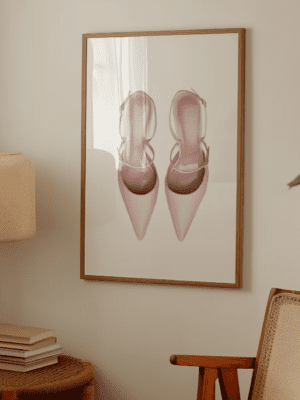 Chic Blush Pink Pointed High Heels Watercolor Print | Fashion Wall Art Poster