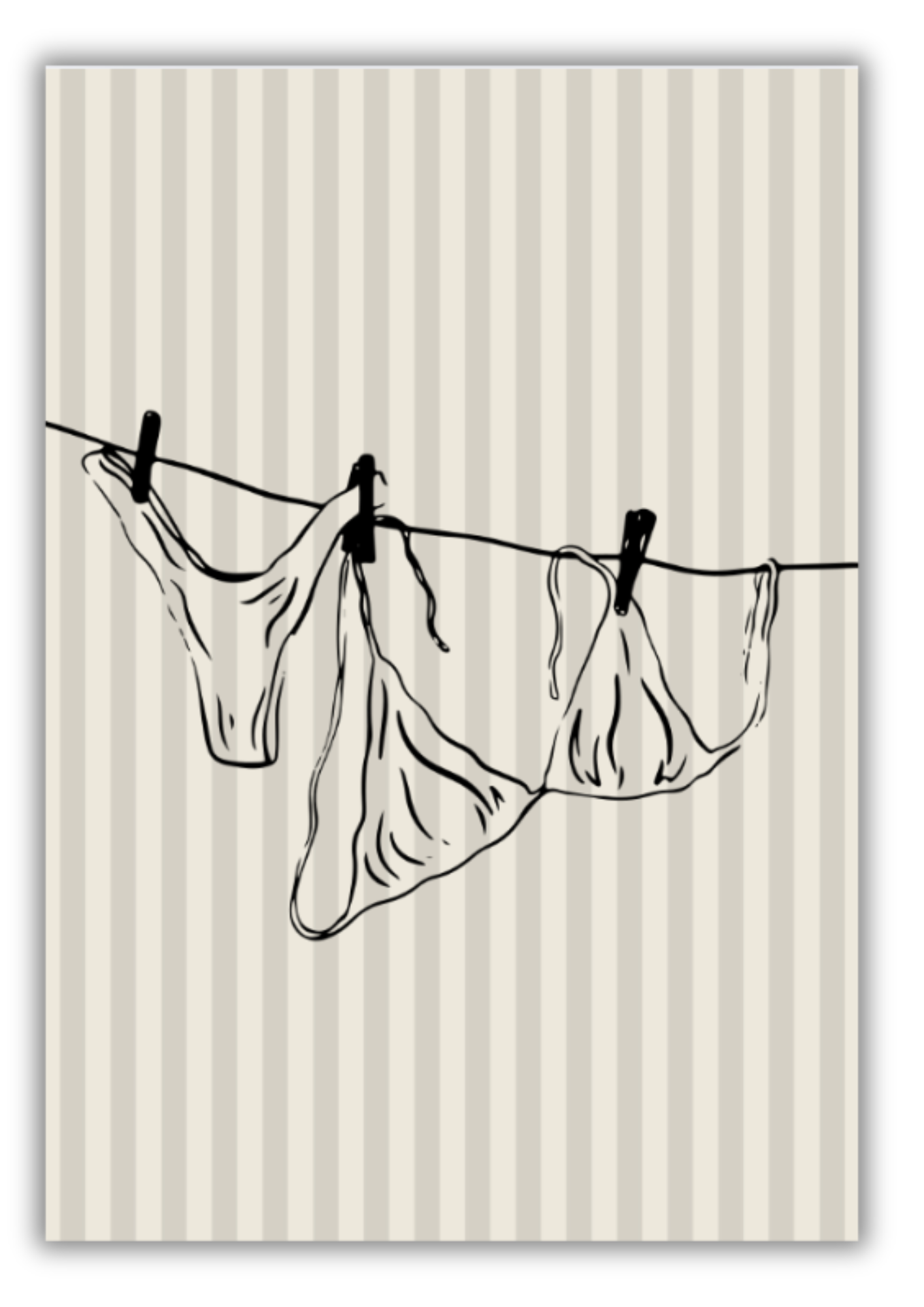 Minimalist Line Art Print: Bikini on a Clothesline | Modern Bathroom & Laundry Wall Decor - Image 3