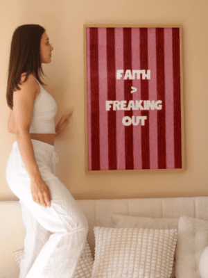 Faith Over Freaking Out Wall Art | Modern Faith Based Home Decor