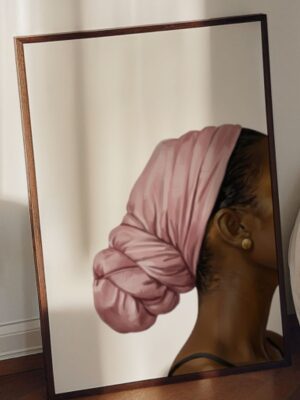 Morning Solace | Minimalist Headwrap Art Print | Black Art