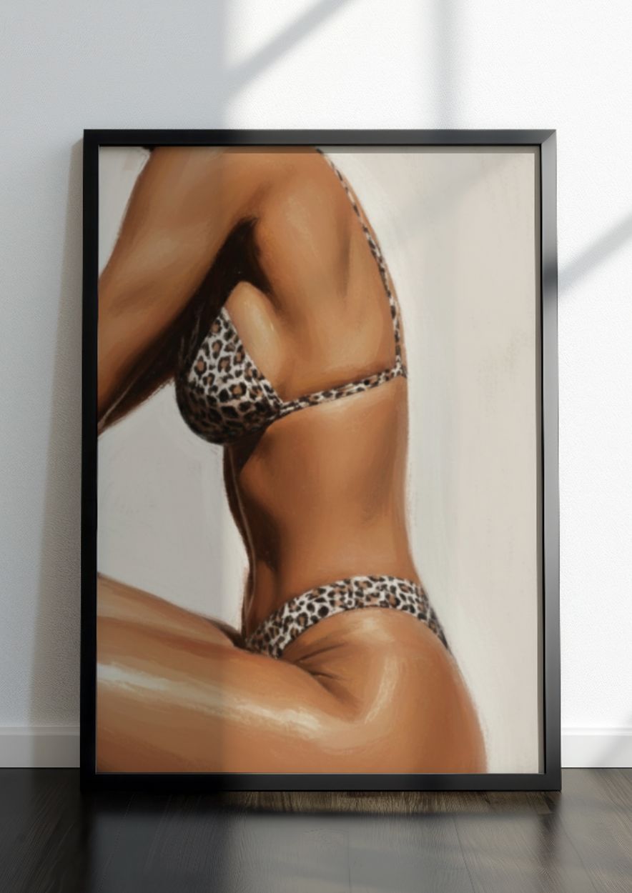 Leopard Print Bikini Art - Chic Summer Aesthetic Painting Print