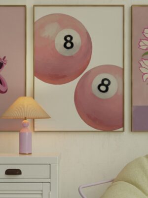 Pink Lucky 8 Ball Wall Art Print - Trendy Room Decor