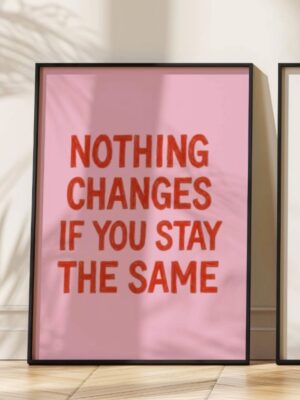 Nothing Changes If You Stay The Same Wall Art - Motivational Poster