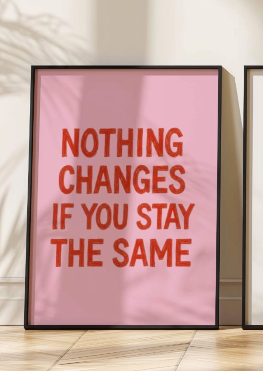 Nothing Changes If You Stay The Same Wall Art - Motivational Poster