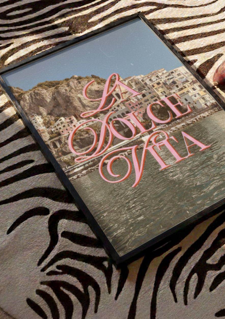 La Dolce Vita Italian Coast Art Print - Vintage Amalfi Positano Style Wall Decor