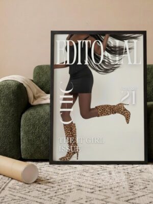 Modern Editorial Fashion Art Print - Black Magazine Poster