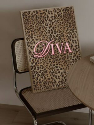 Pink Diva Leopard Print Wall Art - Maximalist Aesthetic Room Decor