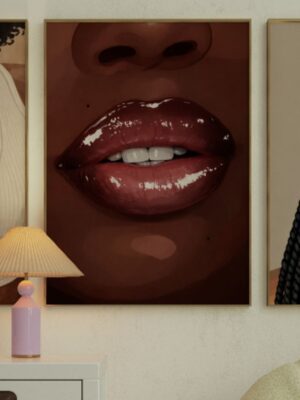 Bountiful Brown | Black Woman Glossy Lips Art Print