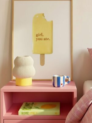Girl You Ate Popsicle Wall Art - Dopamine Decor Yellow Aesthetic Poster