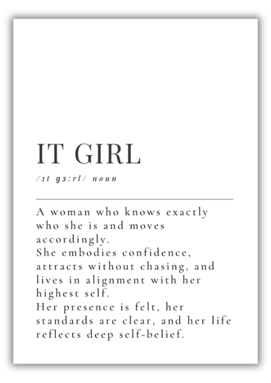 IT GIRL Definition Wall Art - Minimalist Typography Print - Image 2