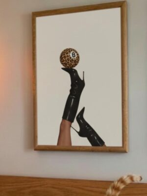 Ask the Heels | Leopard Print Magic 8-Ball Stiletto High Heel Art Print