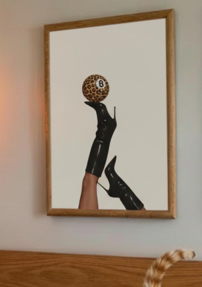 Ask the Heels | Leopard Print Magic 8-Ball Stiletto High Heel Art Print