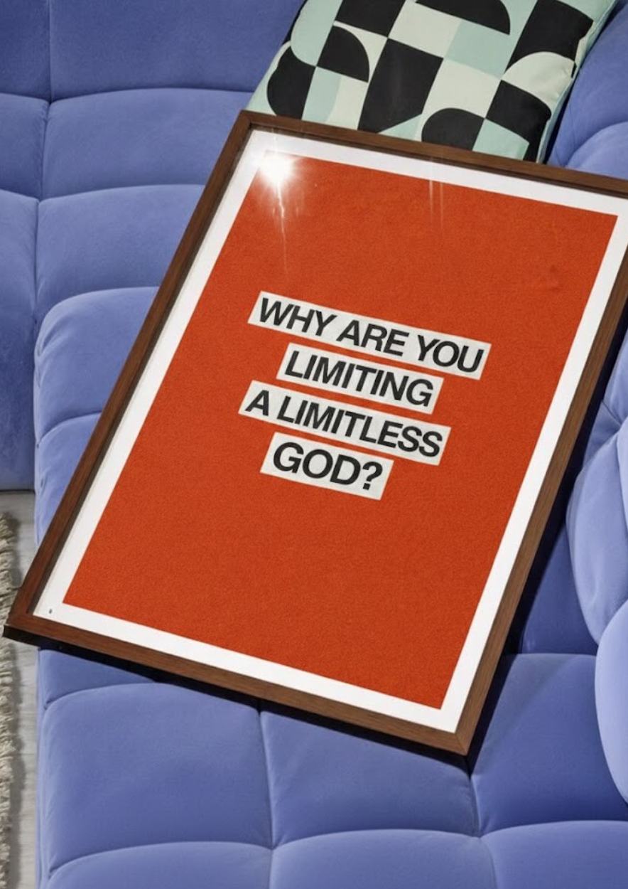 Limitless God Christian Wall Art - Bold Orange Poster