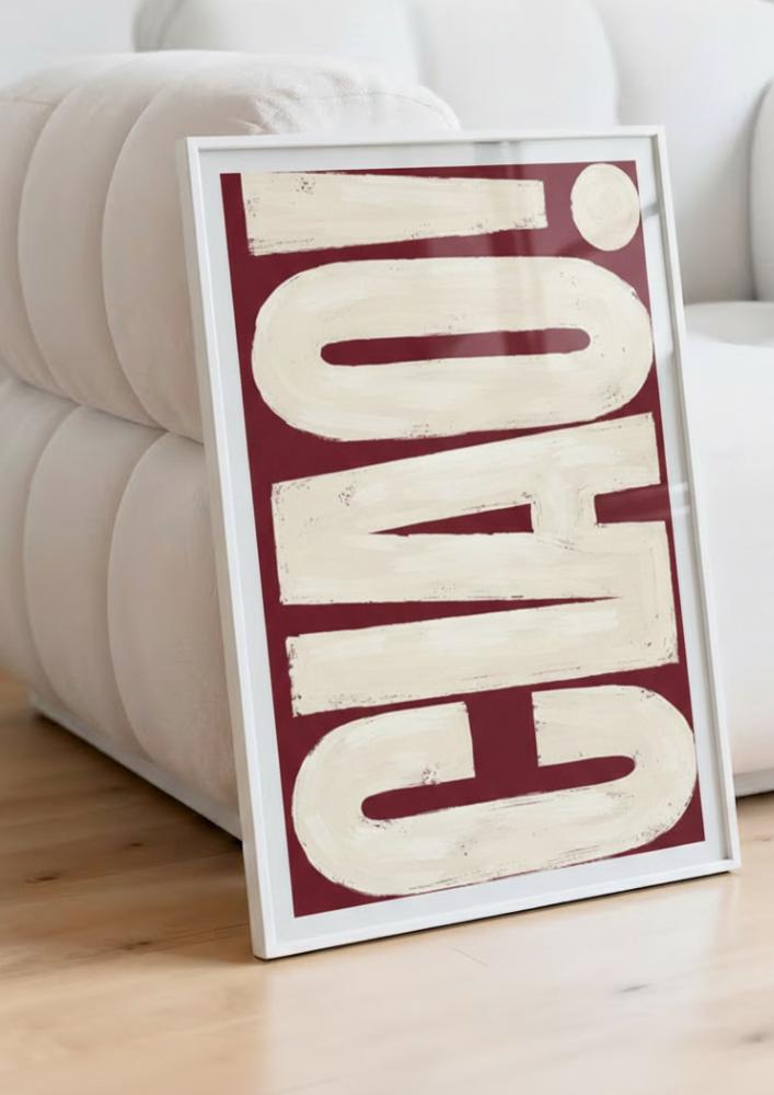 Ciao Burgundy Art Print – Italian Greeting Wall Decor Poster