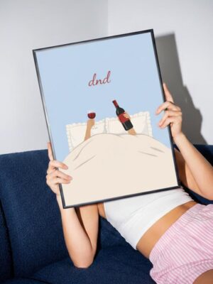 Do Not Disturb Wine Lover Art Print - Funny DND Relaxation Poster