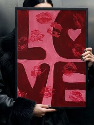 Red LOVE Wall Art Print, Romantic Poster