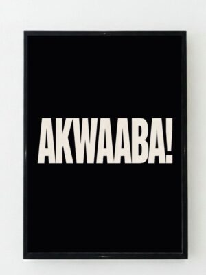 Akwaaba Welcome Print - Minimalist Ghanaian Wall Art Poster in Black and White